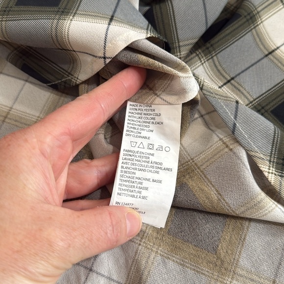 PRANA Flint Maxi Tunic Top in Charcoal Gray Plaid Flowy Mini Dress Size Medium - Picture 9 of 11